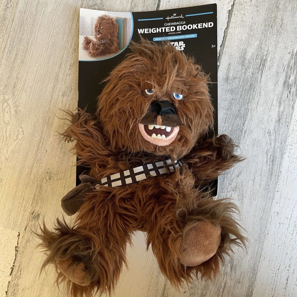 1 Star Wars Disney Chewbacca Plush Weighted Bookend Seated Hallmark Lucasf…